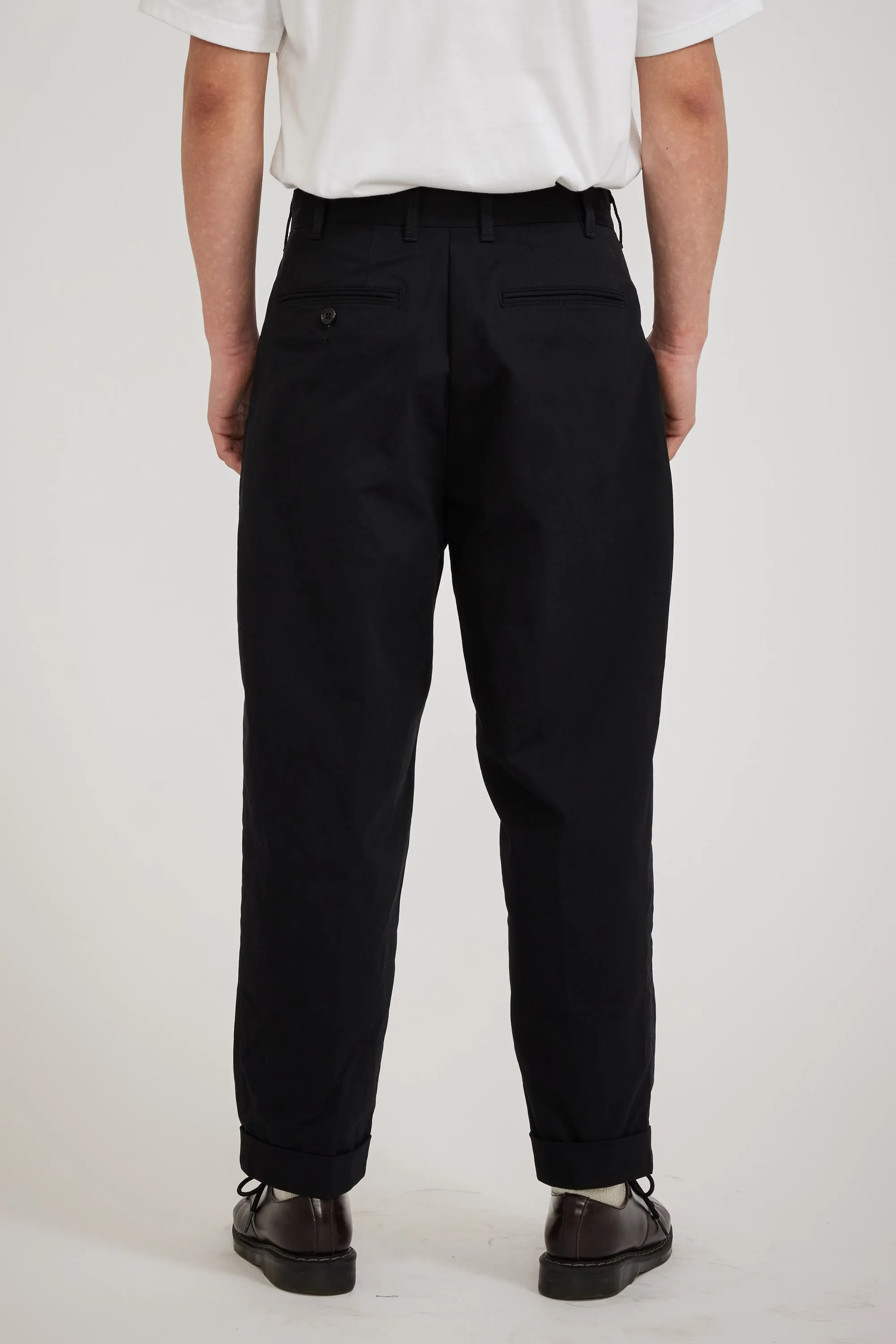 2 Pleats Twill Pant Black