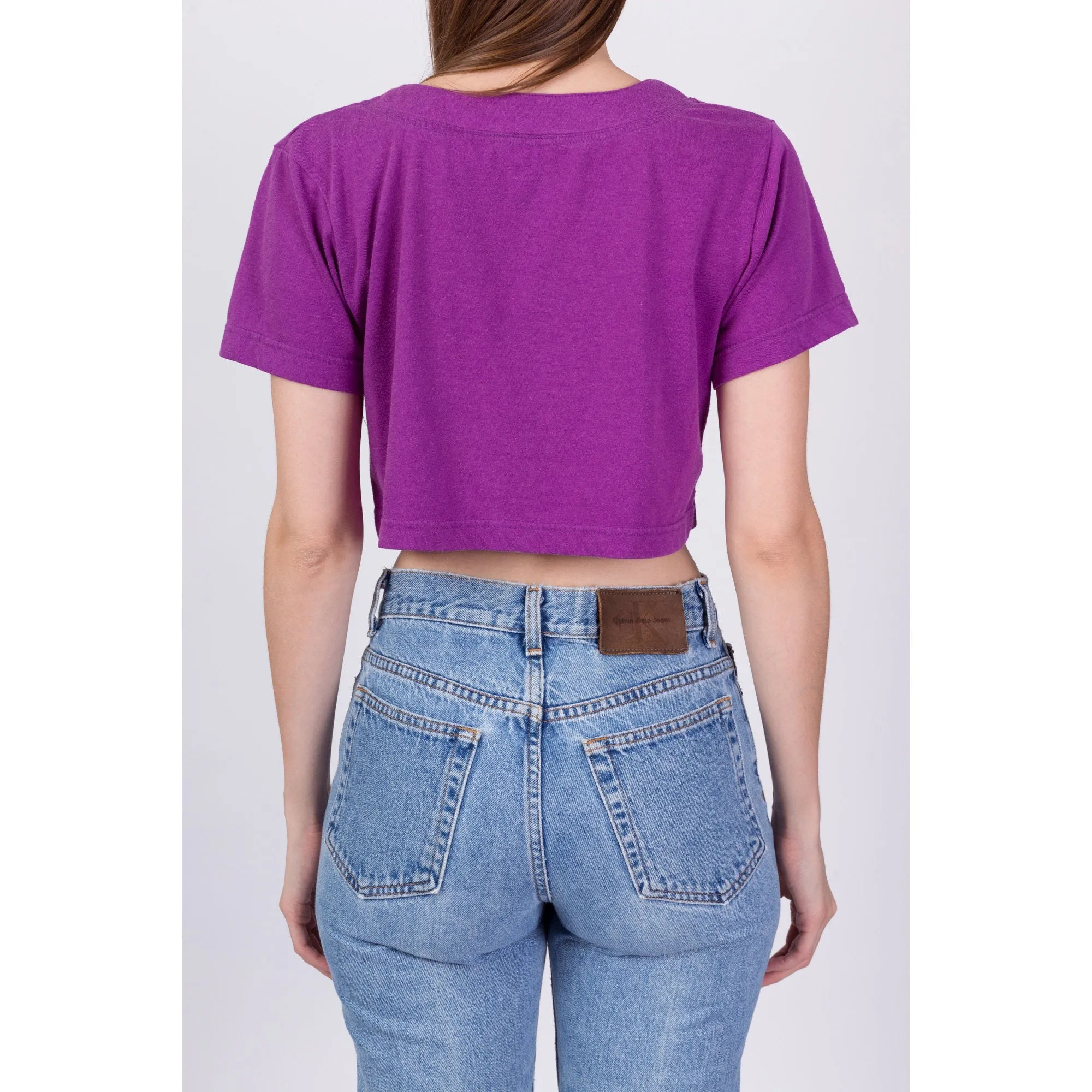 80s Purple Crop Top - Medium