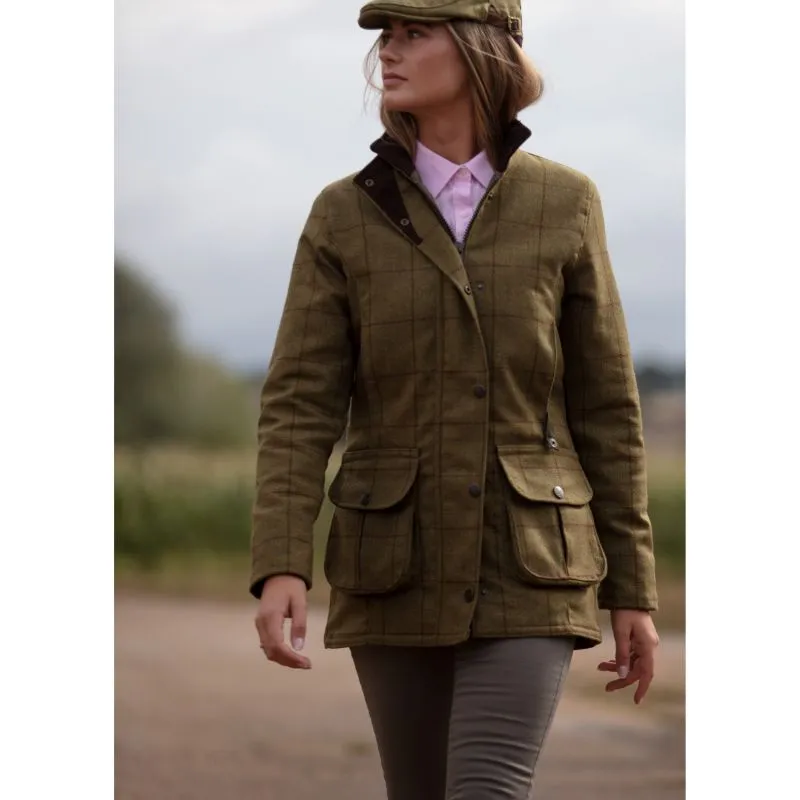 Alan Paine Rutland Ladies Tweed Waterproof Coat - Lichen