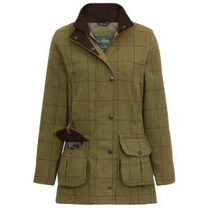 Alan Paine Rutland Ladies Tweed Waterproof Coat - Lichen