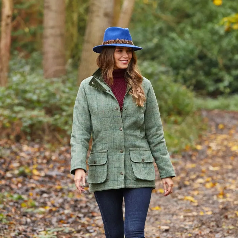 Alan Paine Rutland Ladies Tweed Waterproof Coat - Spindle