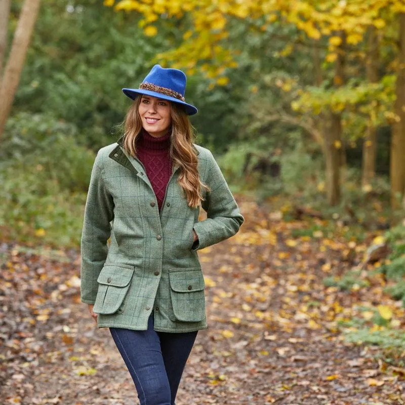 Alan Paine Rutland Ladies Tweed Waterproof Coat - Spindle