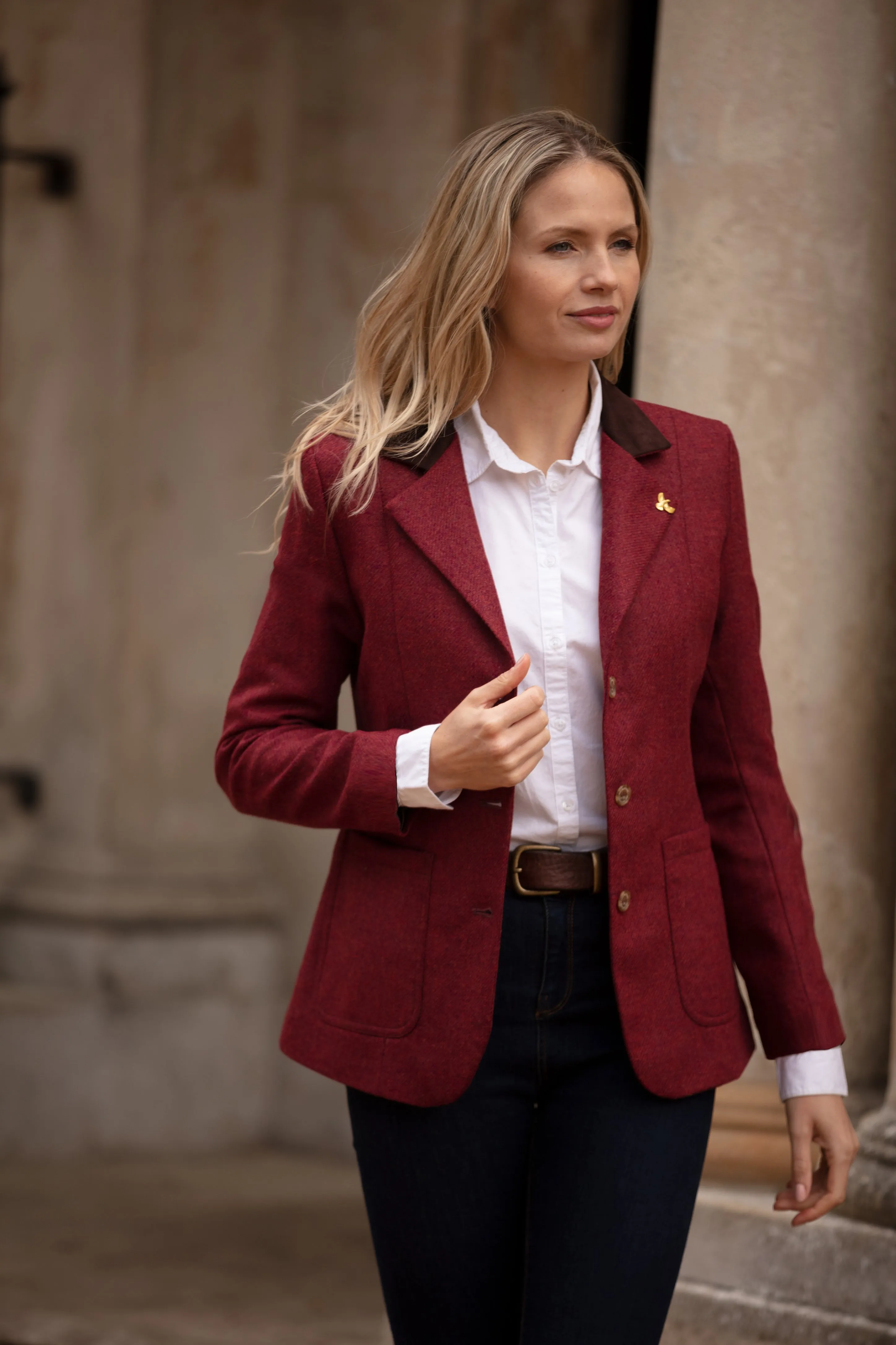 Arena Tweed Blazer - Jalapeno Red