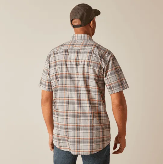 Ariat Men’s Rebar Made Tough Alloy Plaid DuraStretch Button Short Sleeve Work Shirt 10048894