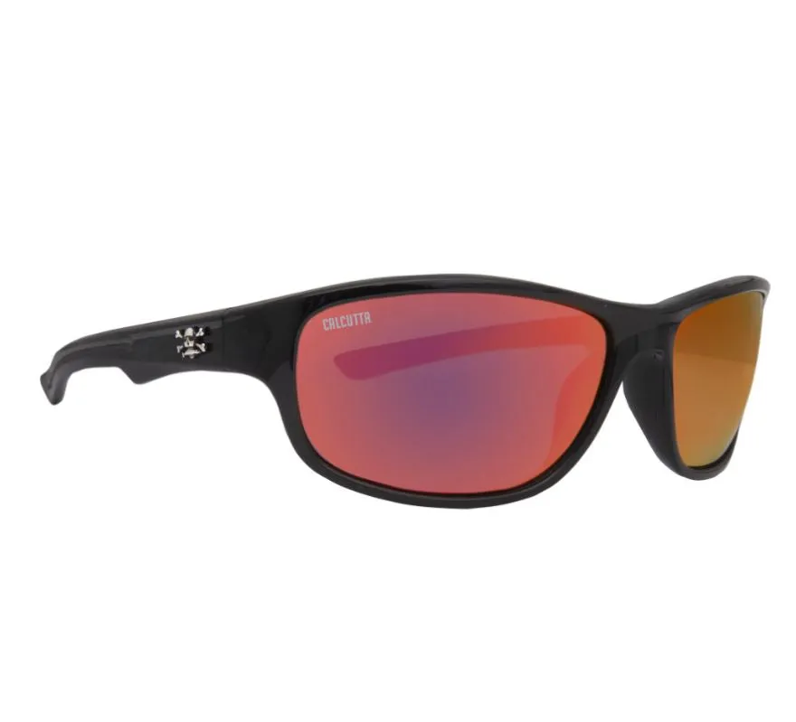 Calcutta Columbia Sun Black Frames - Red Mirror Lens - Polarized Sunglasses