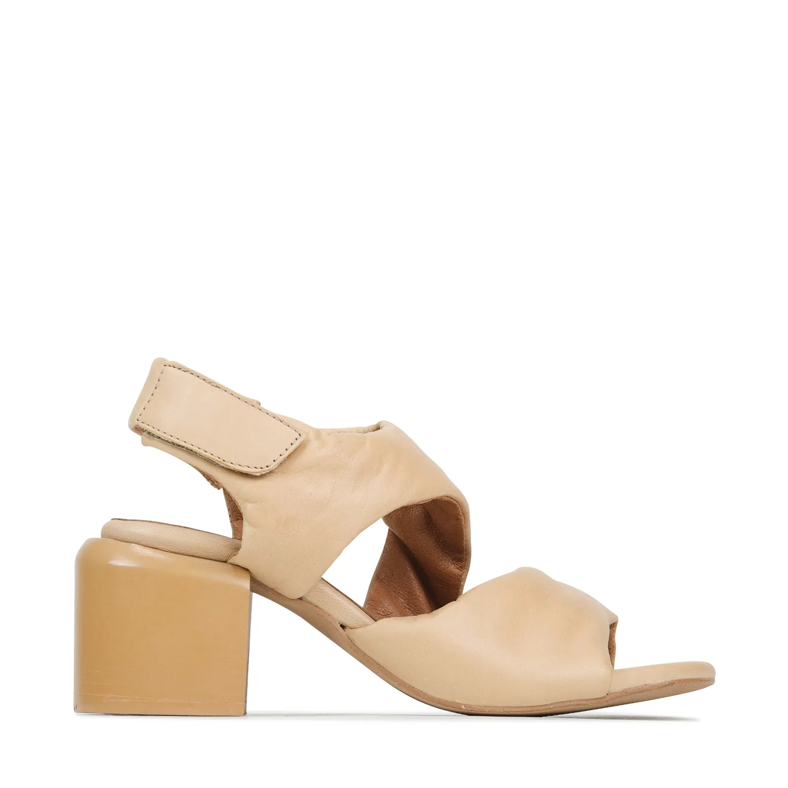 CHARBEL BLOCK HEEL SANDAL LEATHER