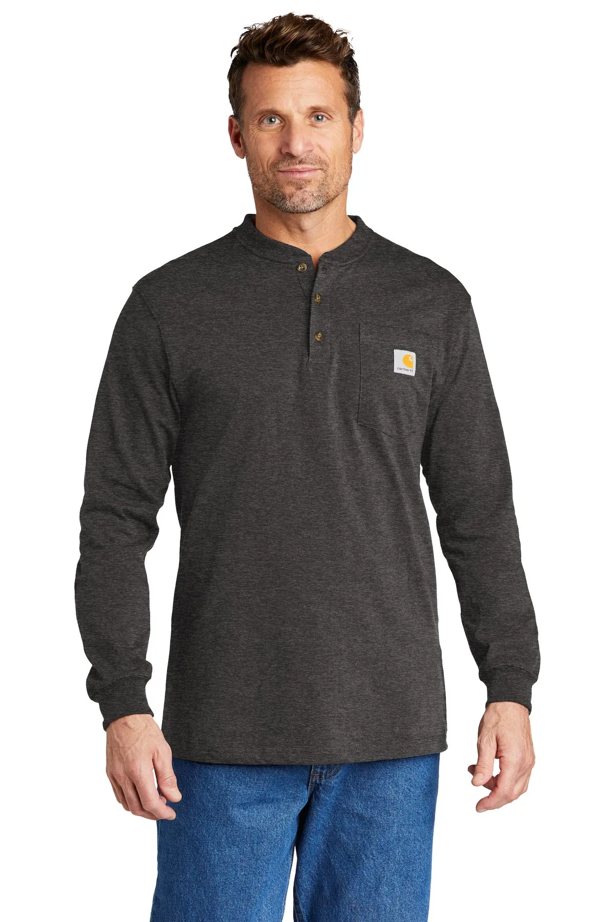 Custom Embroidered - Carhartt® Long Sleeve Henley T-Shirt CTK128