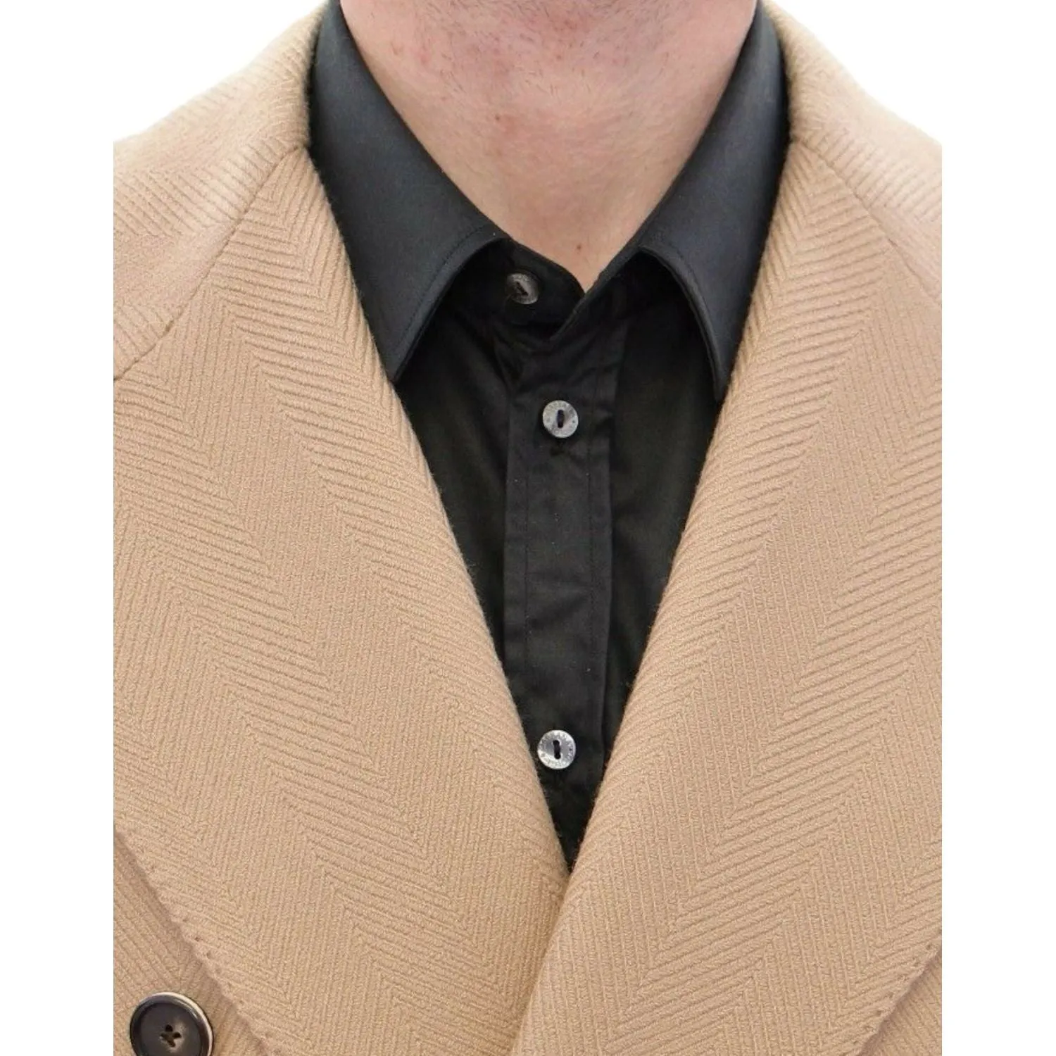 Dolce & Gabbana Elegant Beige Formal Wool Coat