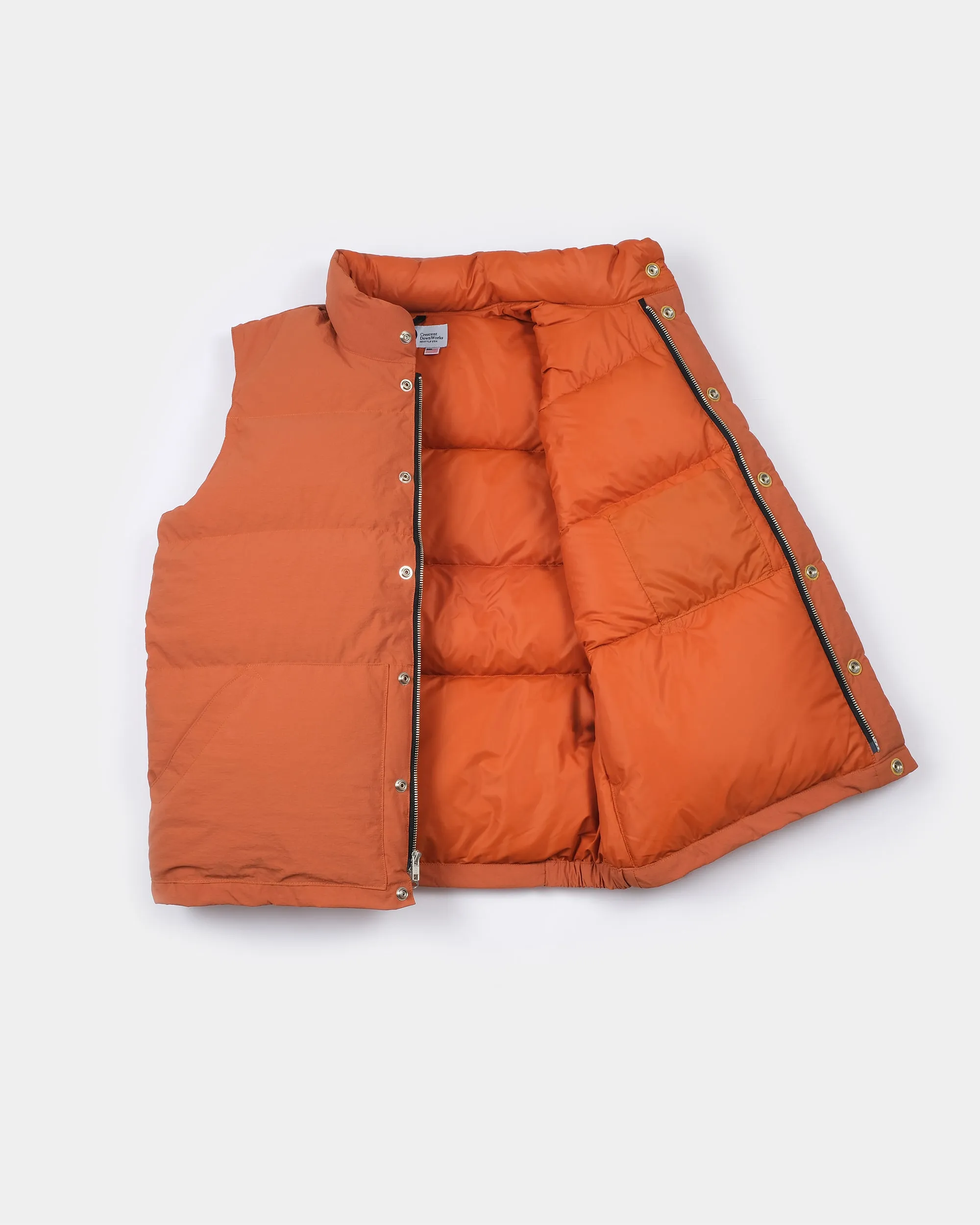 Down Italian Vest - Recycled Ripstop - Orange