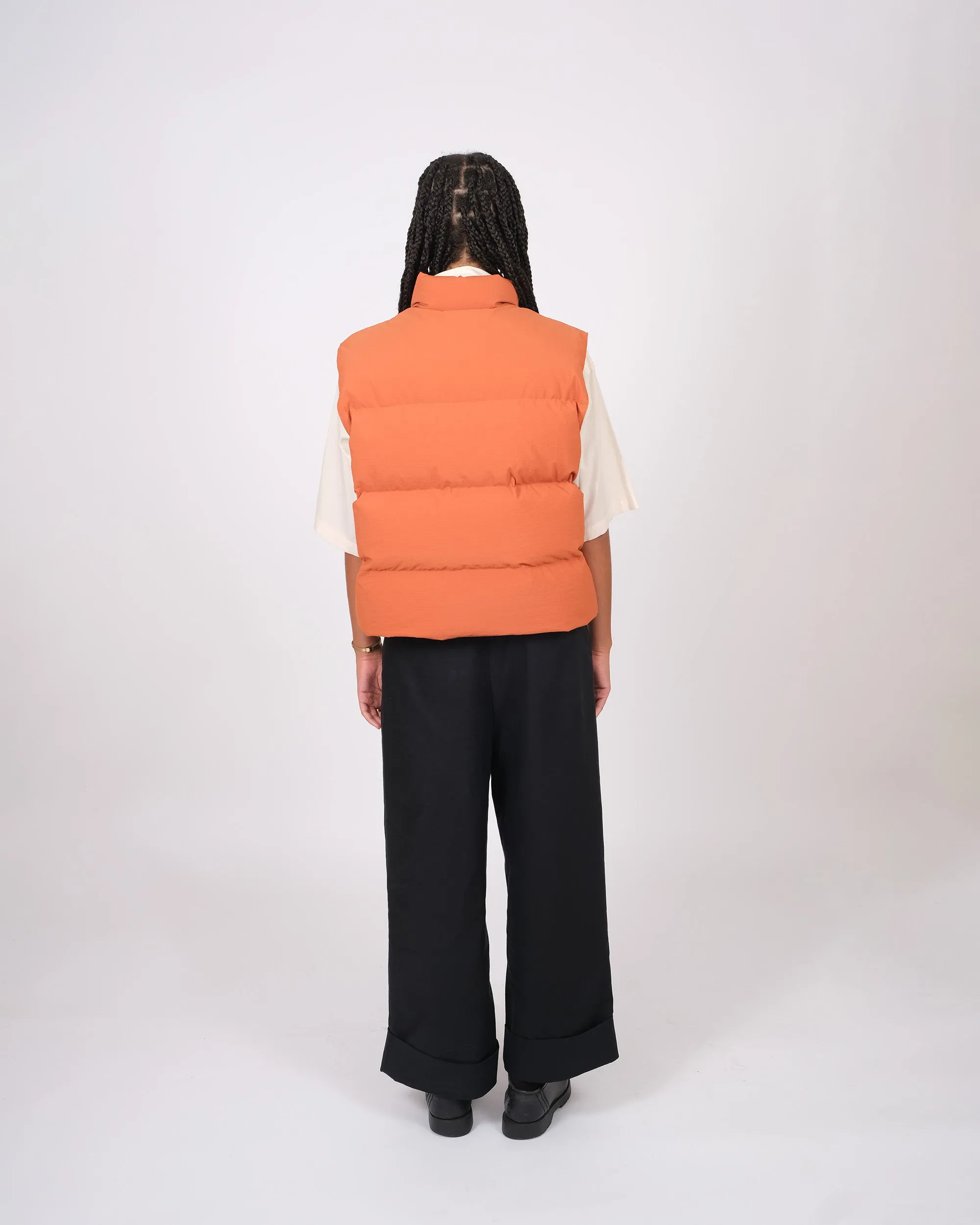 Down Italian Vest - Recycled Ripstop - Orange