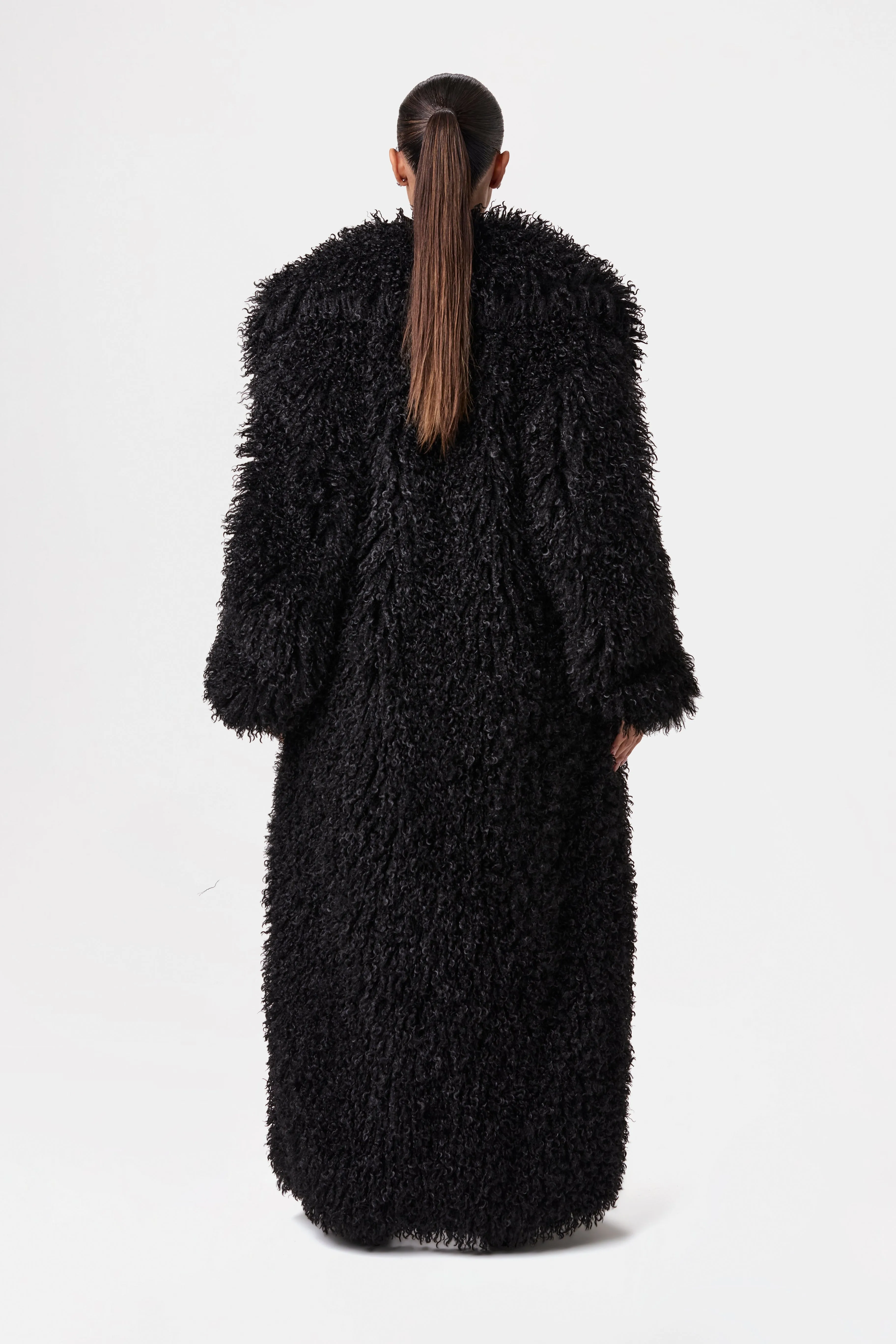 Faux Fur Plush Long Coat