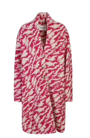 FELEXIA COAT - RASPBERRY/BEIGE