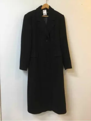 Forecaster Size 16 Black Wool Blend button front Mid Calf Coat