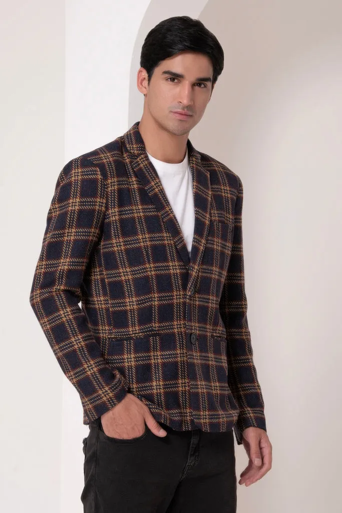 Heritage Navy Plaid Blazer