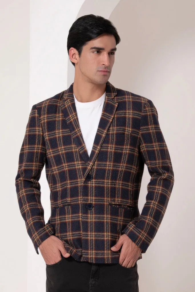 Heritage Navy Plaid Blazer