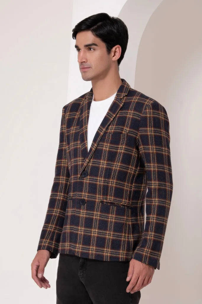 Heritage Navy Plaid Blazer