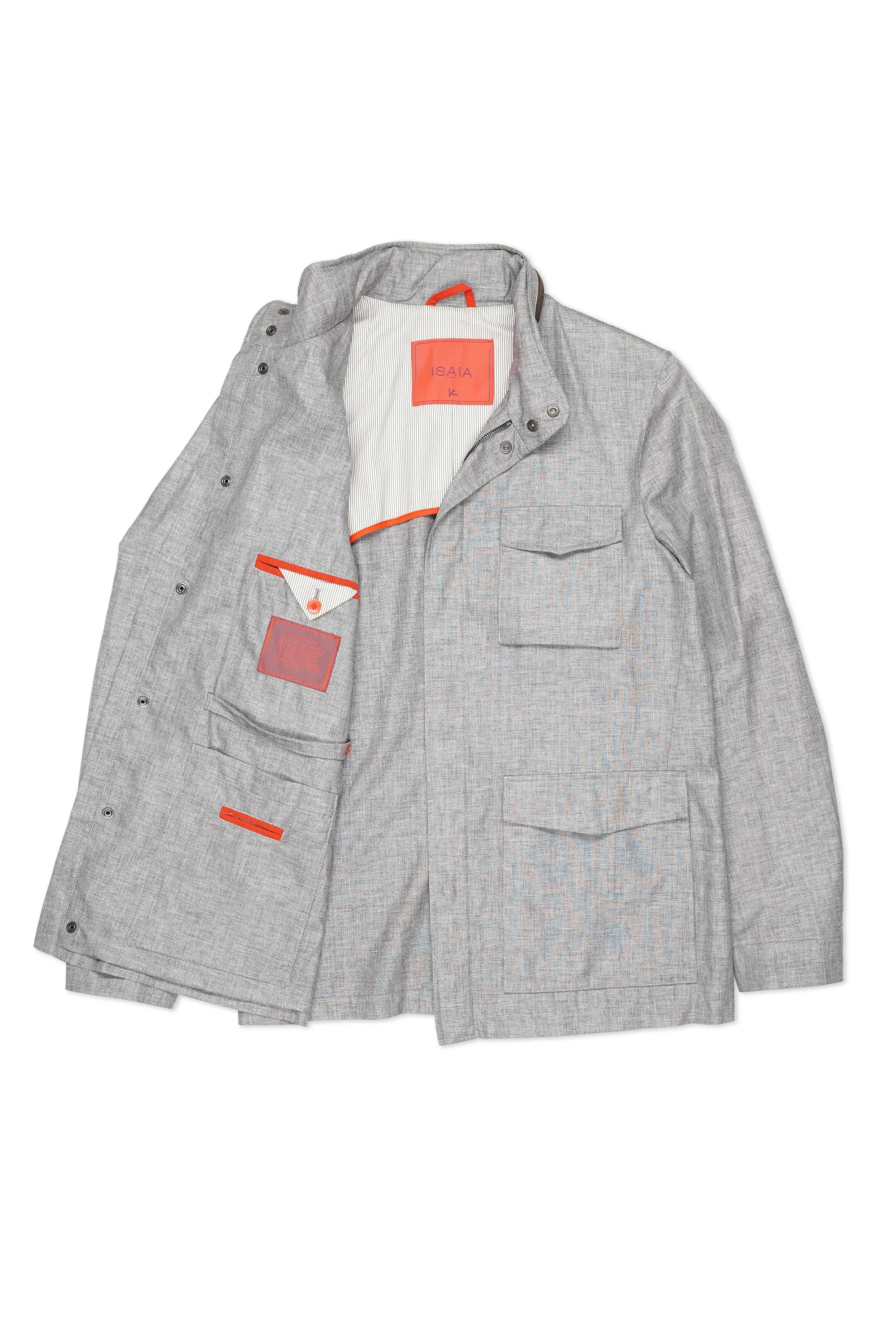 Isaia Grey Linen/Wool/Silk Field Jacket