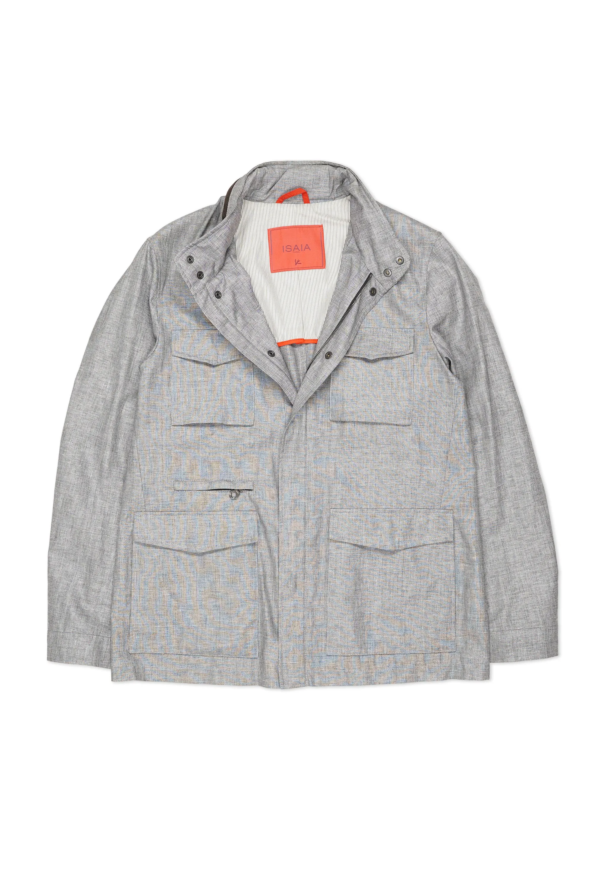 Isaia Grey Linen/Wool/Silk Field Jacket