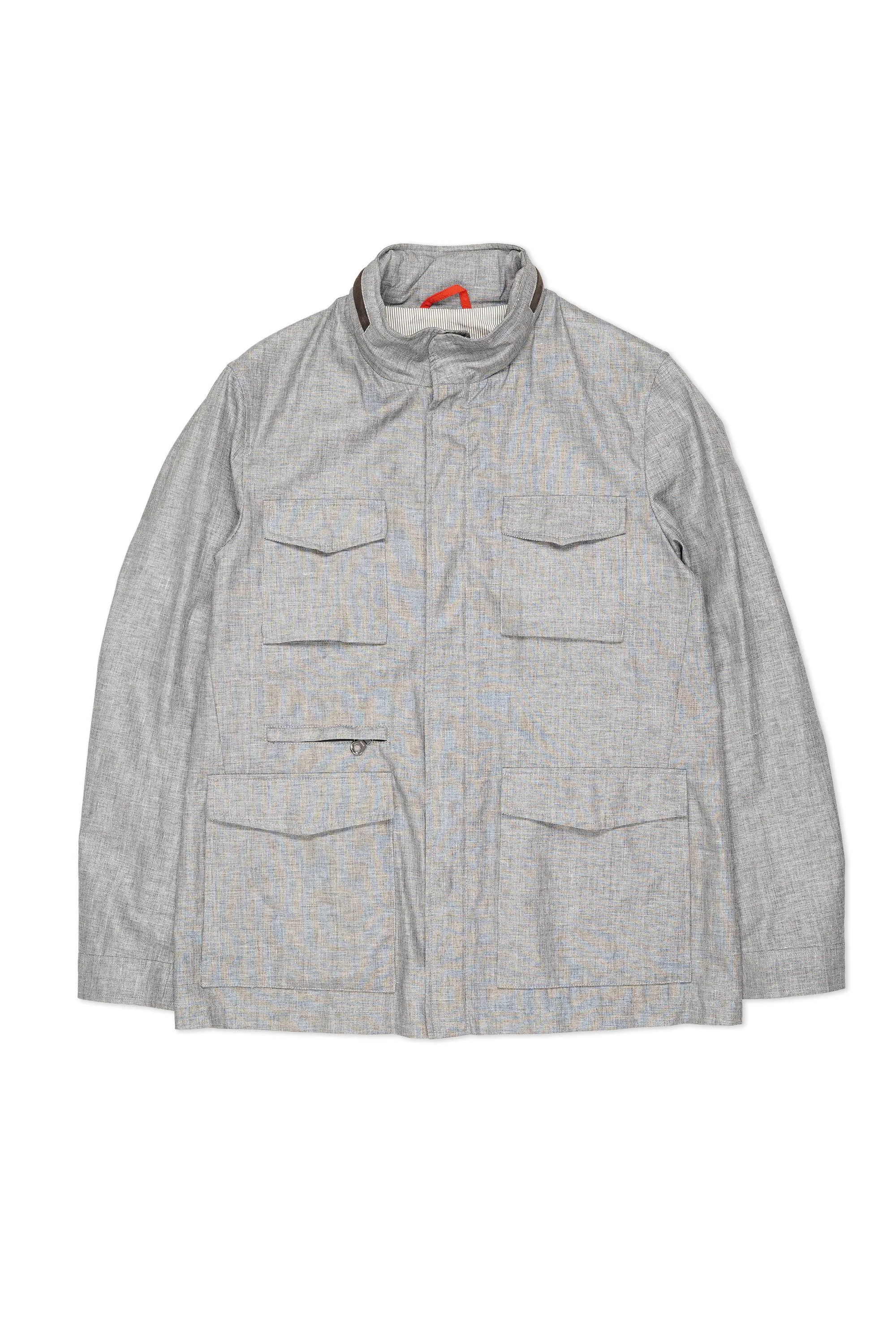 Isaia Grey Linen/Wool/Silk Field Jacket