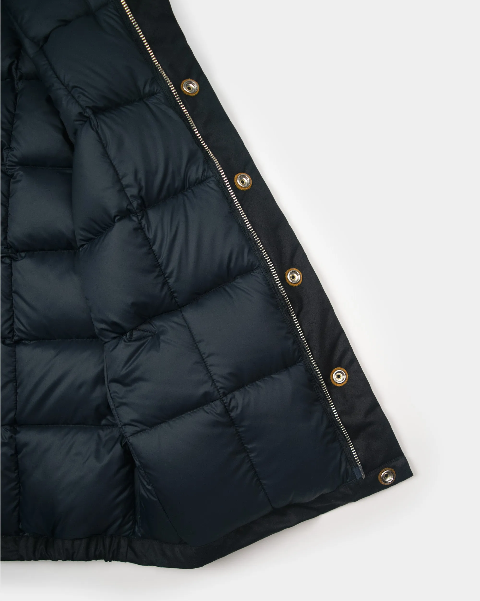 Italian Vest – Square Quilted Wax Cotton - Black