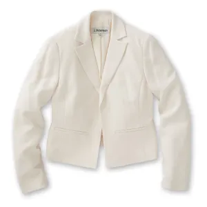 J. Peterman Women's Fitted and Cropped Open Front Blazer