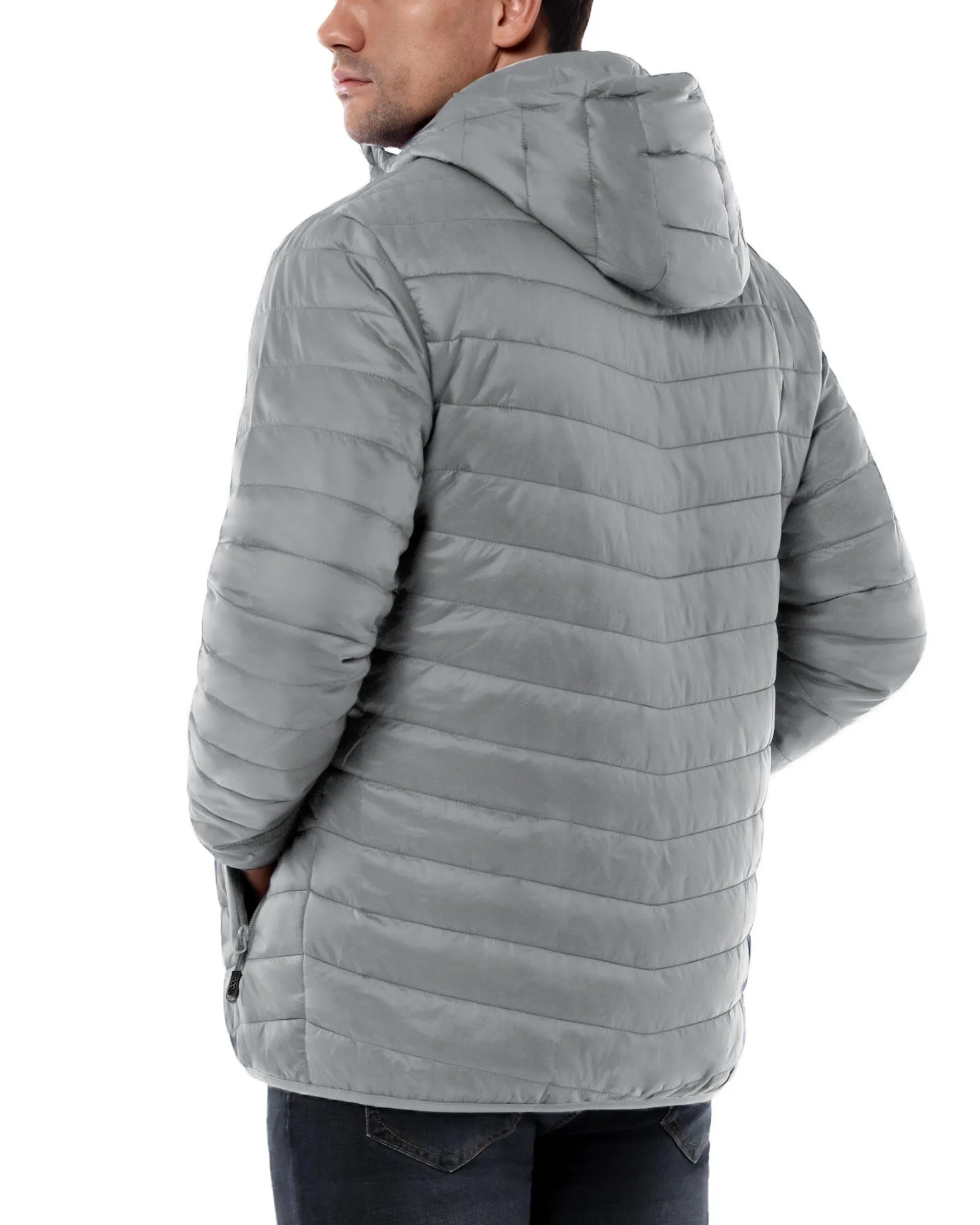 Men's 1.28lb Packable Insulated Jacket with Hood and 3 Pockets