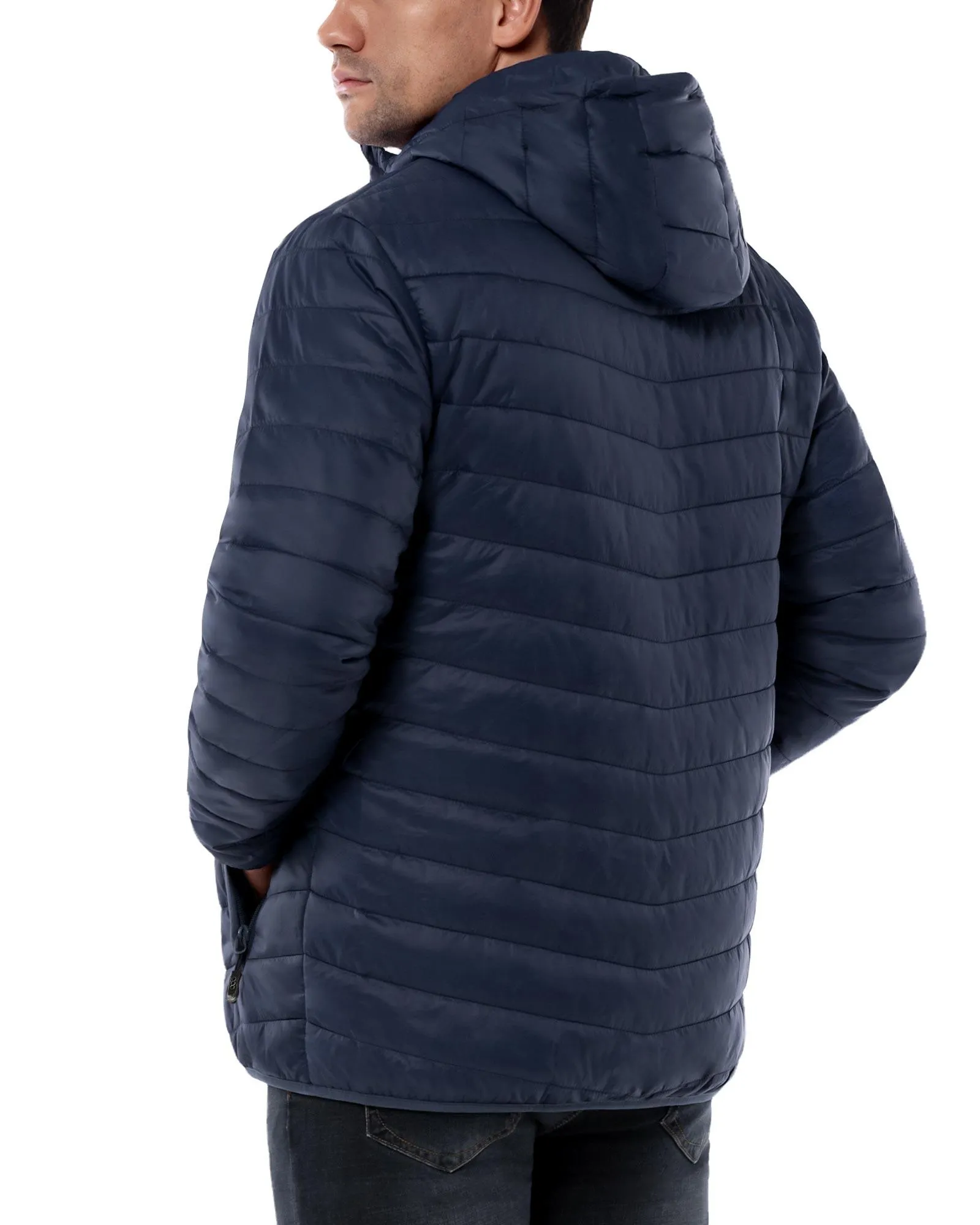 Men's 1.28lb Packable Insulated Jacket with Hood and 3 Pockets