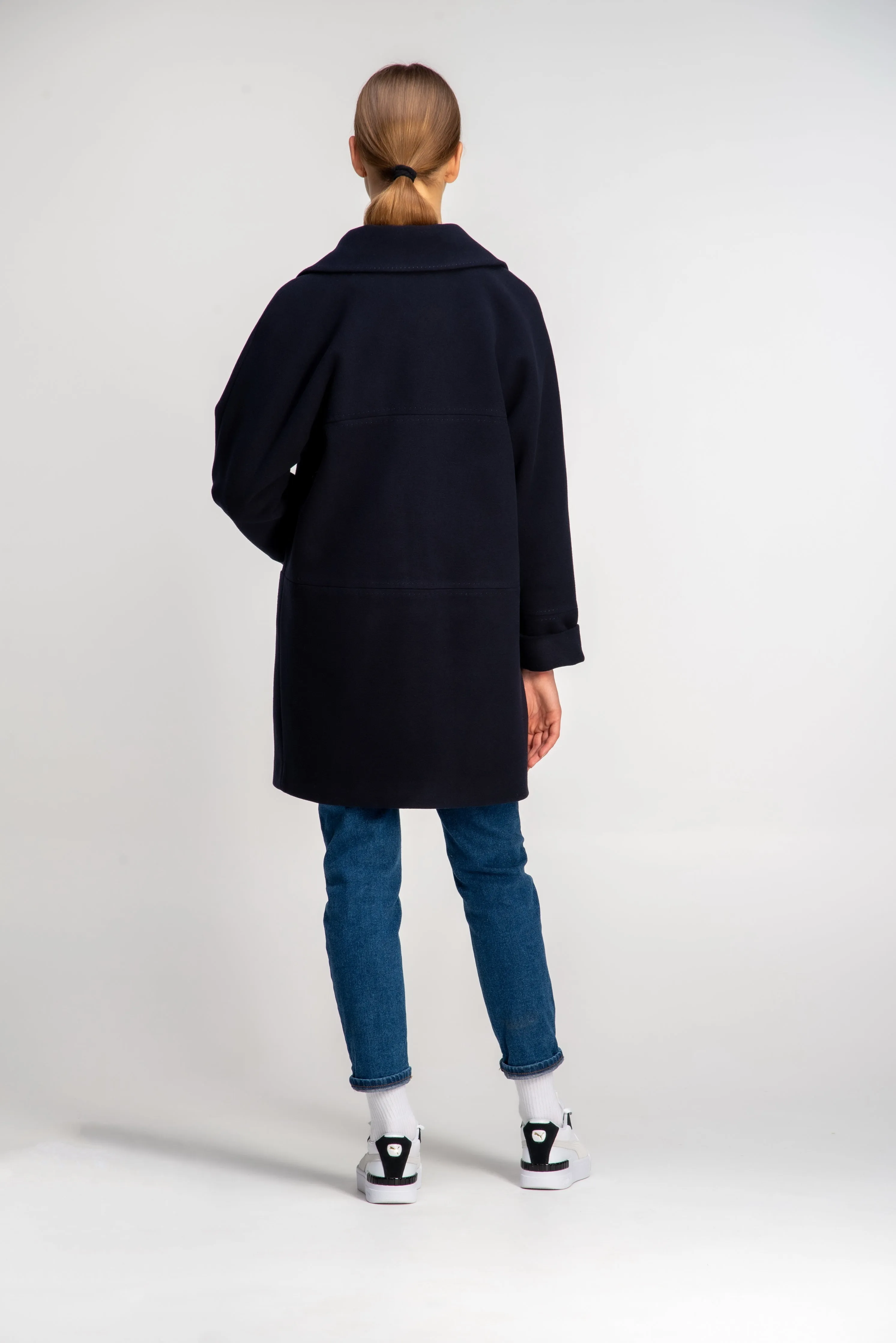 Mid Length Cashmere Wool Coat