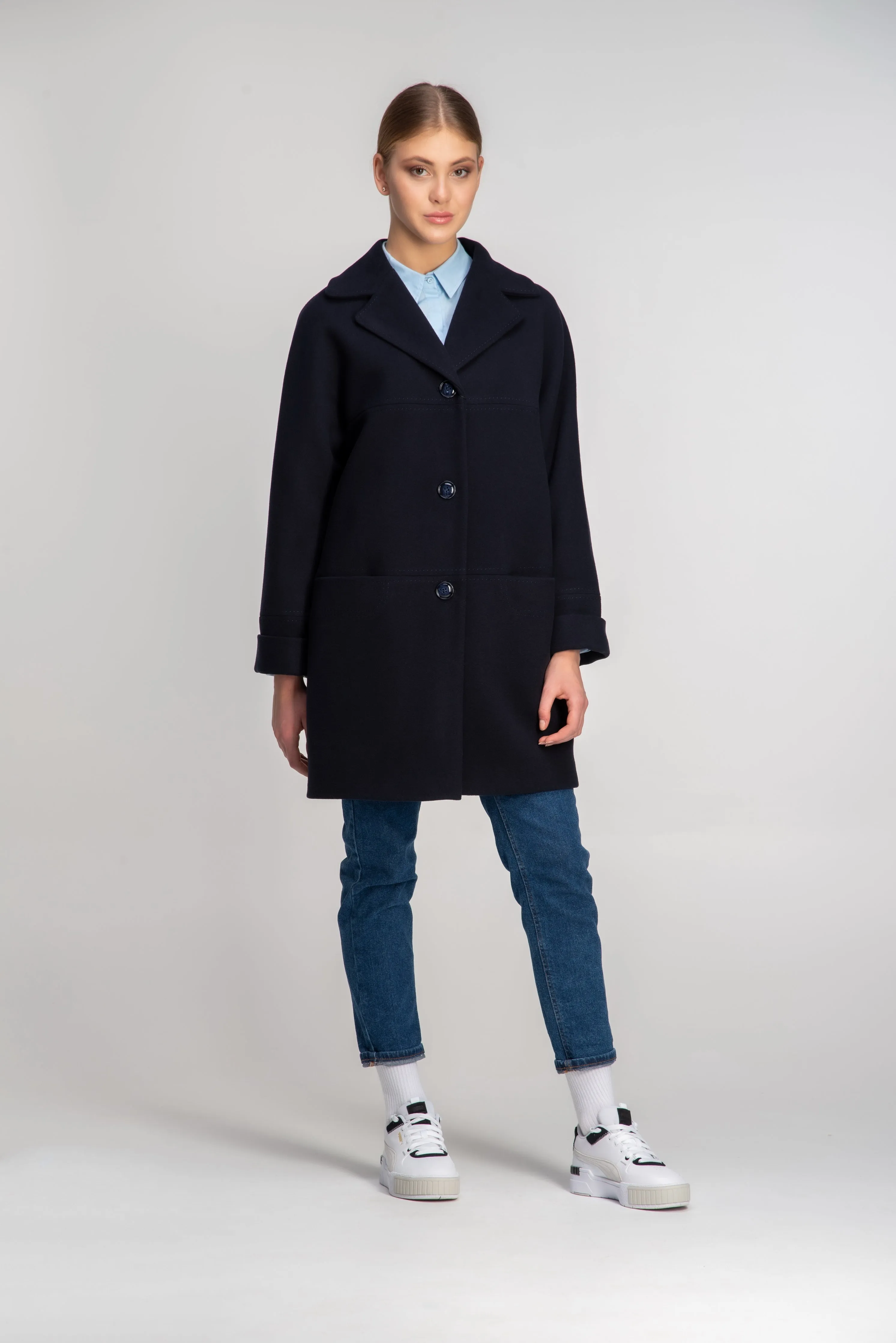 Mid Length Cashmere Wool Coat