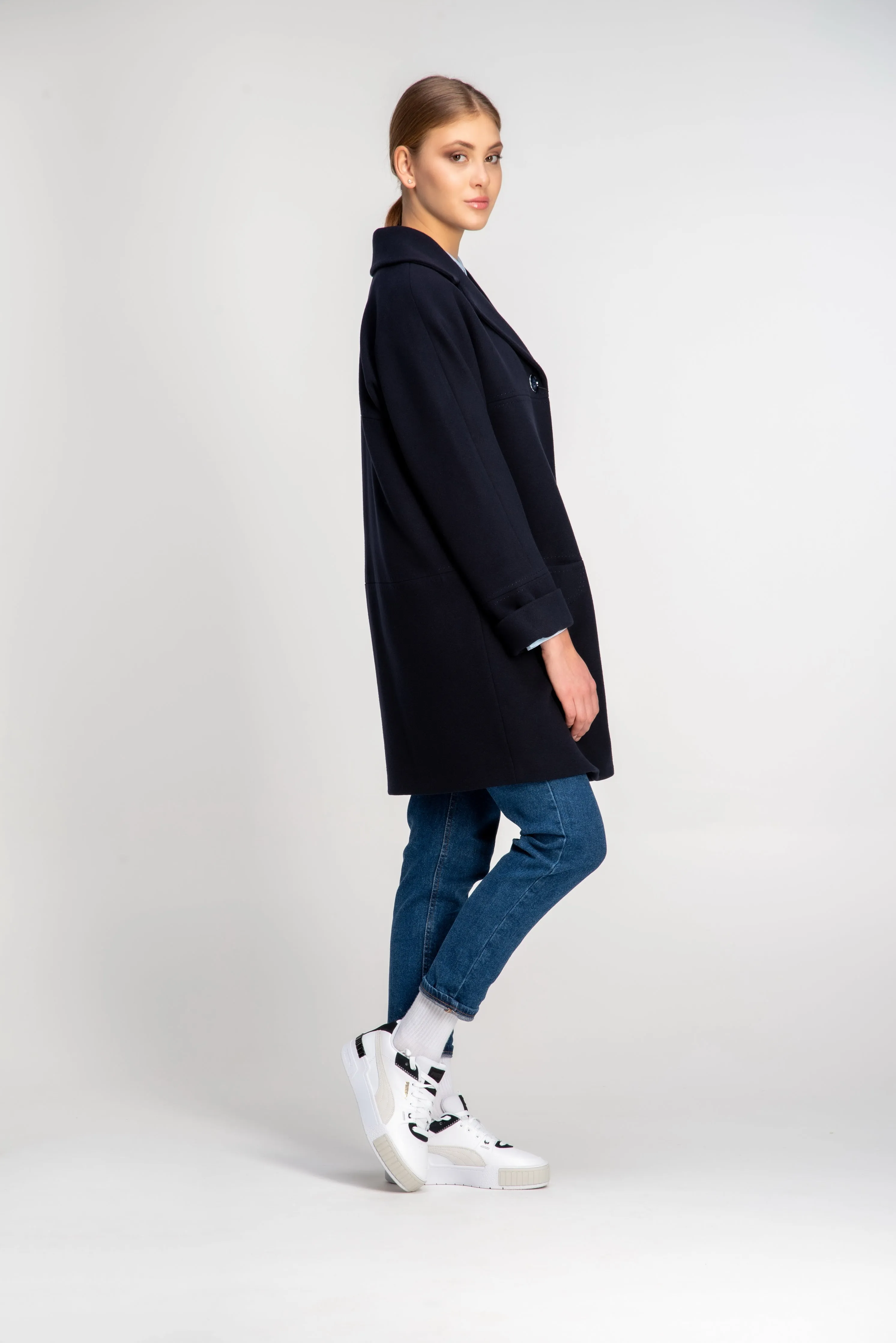 Mid Length Cashmere Wool Coat