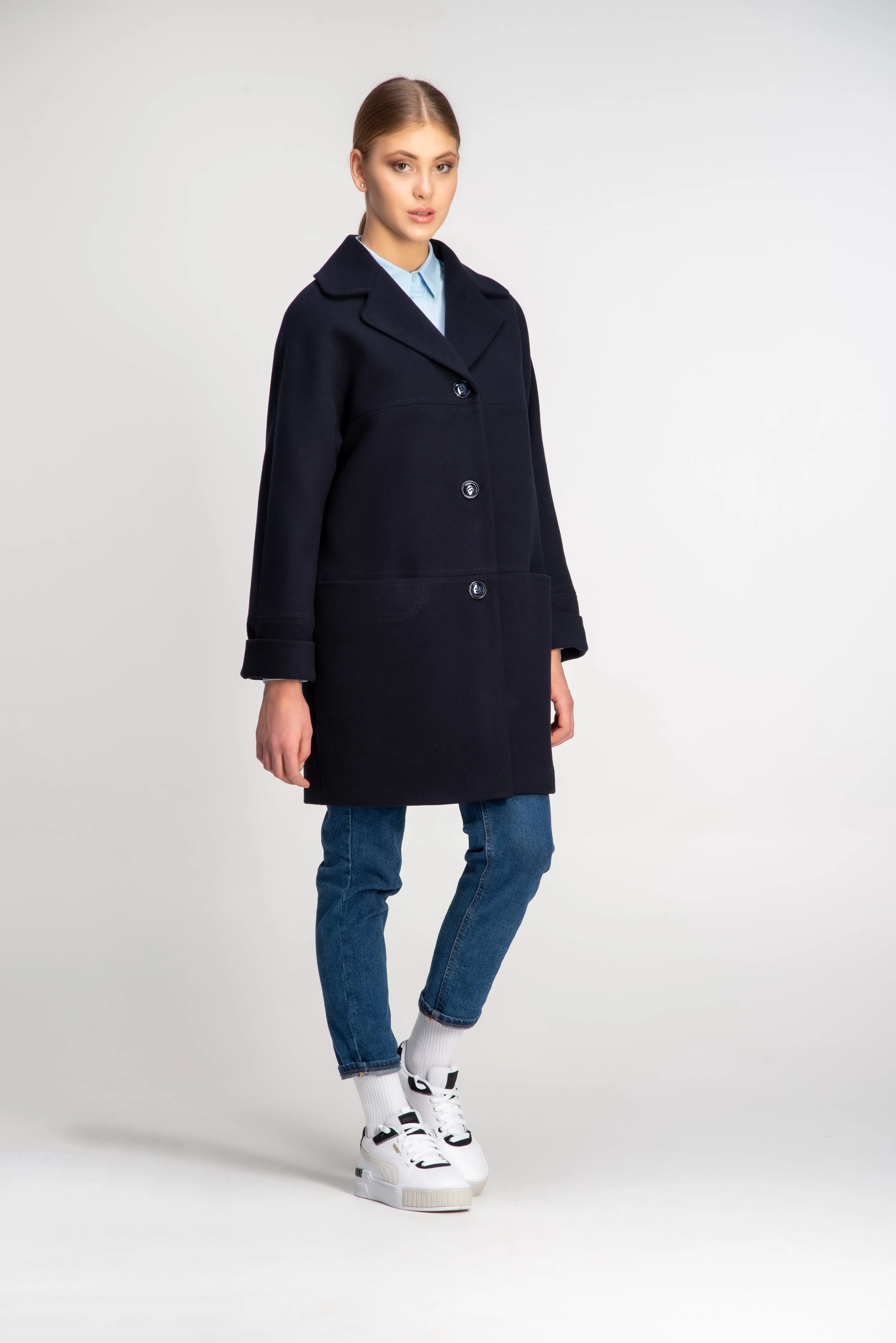 Mid Length Cashmere Wool Coat