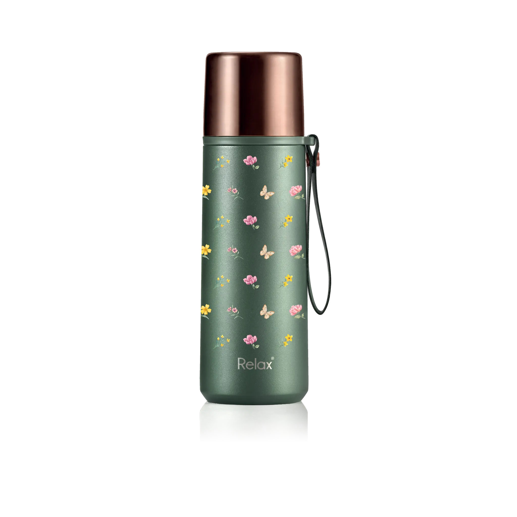 RELAX BLOOM COLLECTION 1000ML VINCCI STAINLESS STEEL THERMAL FLASK - FOREST