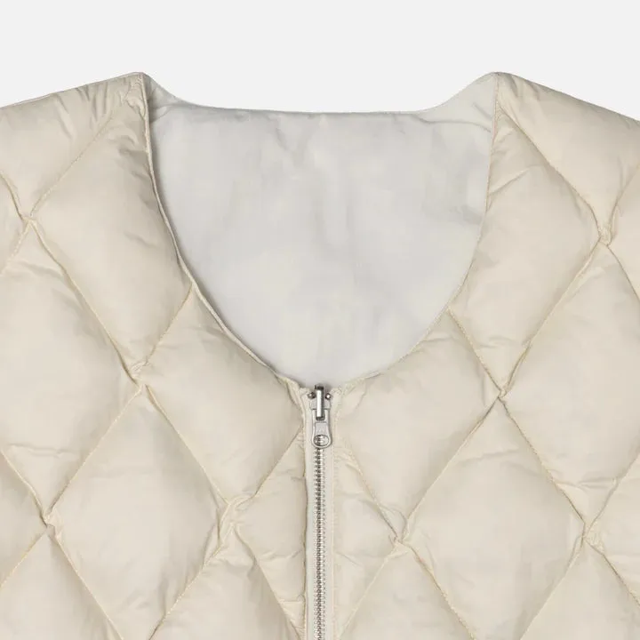 REVERSIBLE QUILTED VEST / STUSSY / CREAM