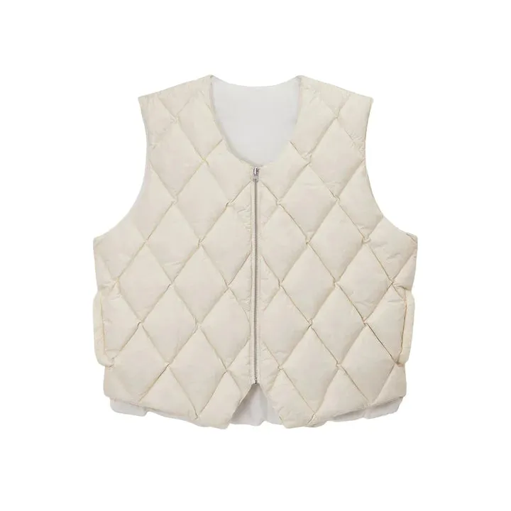 REVERSIBLE QUILTED VEST / STUSSY / CREAM