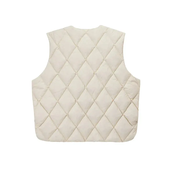 REVERSIBLE QUILTED VEST / STUSSY / CREAM