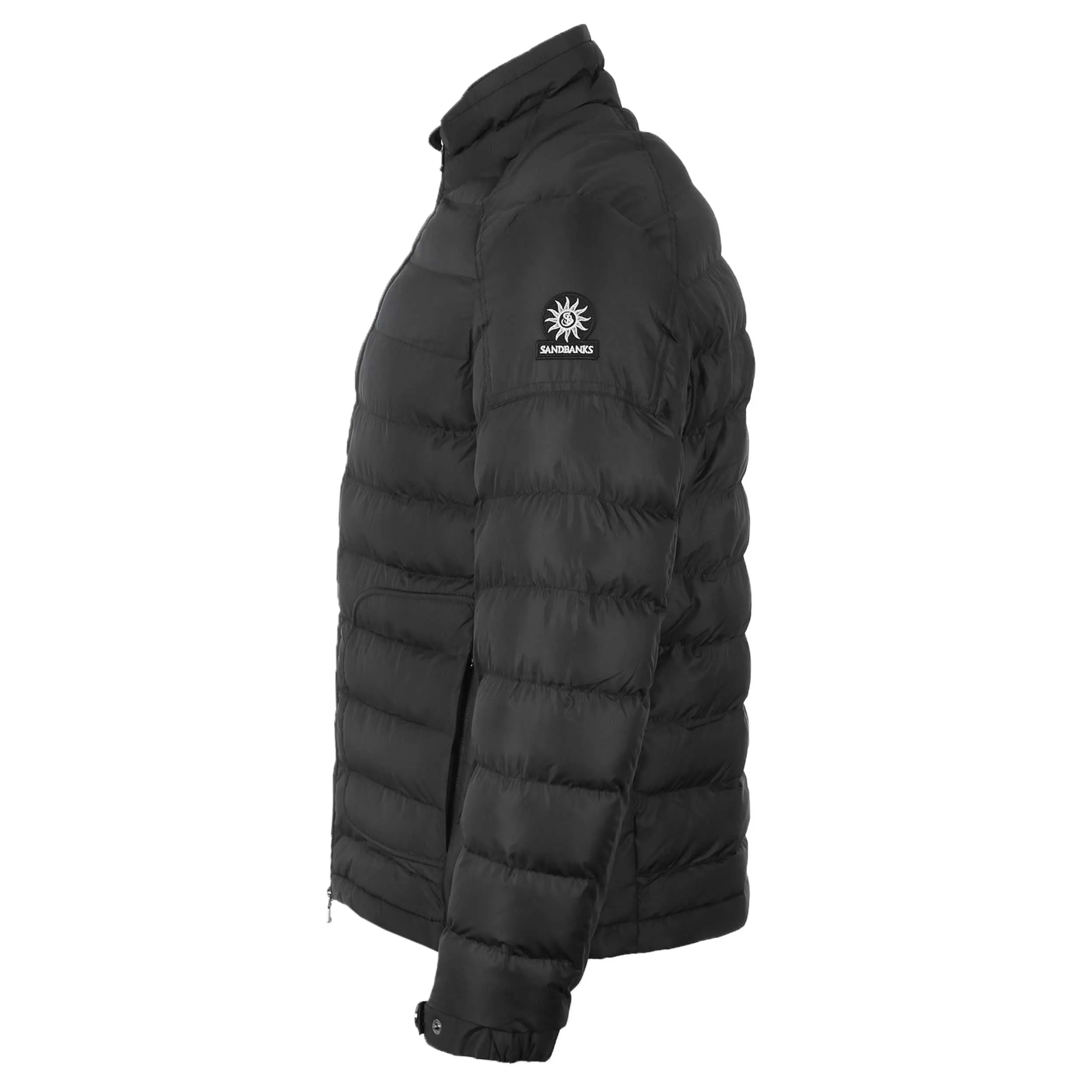 Sandbanks Biker Micro Puffer Jacket in Black