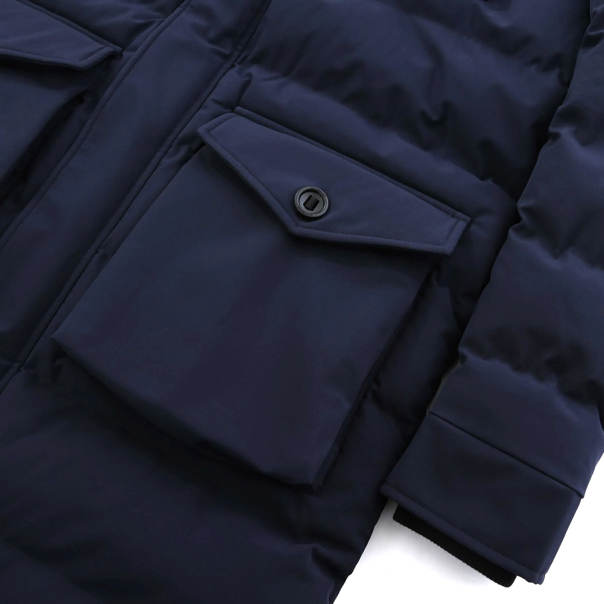 Sandbanks Branksome Long Puffer Jacket in Navy