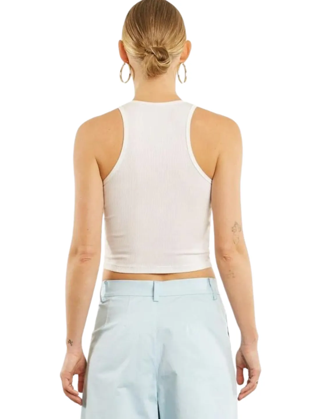 SPRWMN CROPPED TANK WHITE