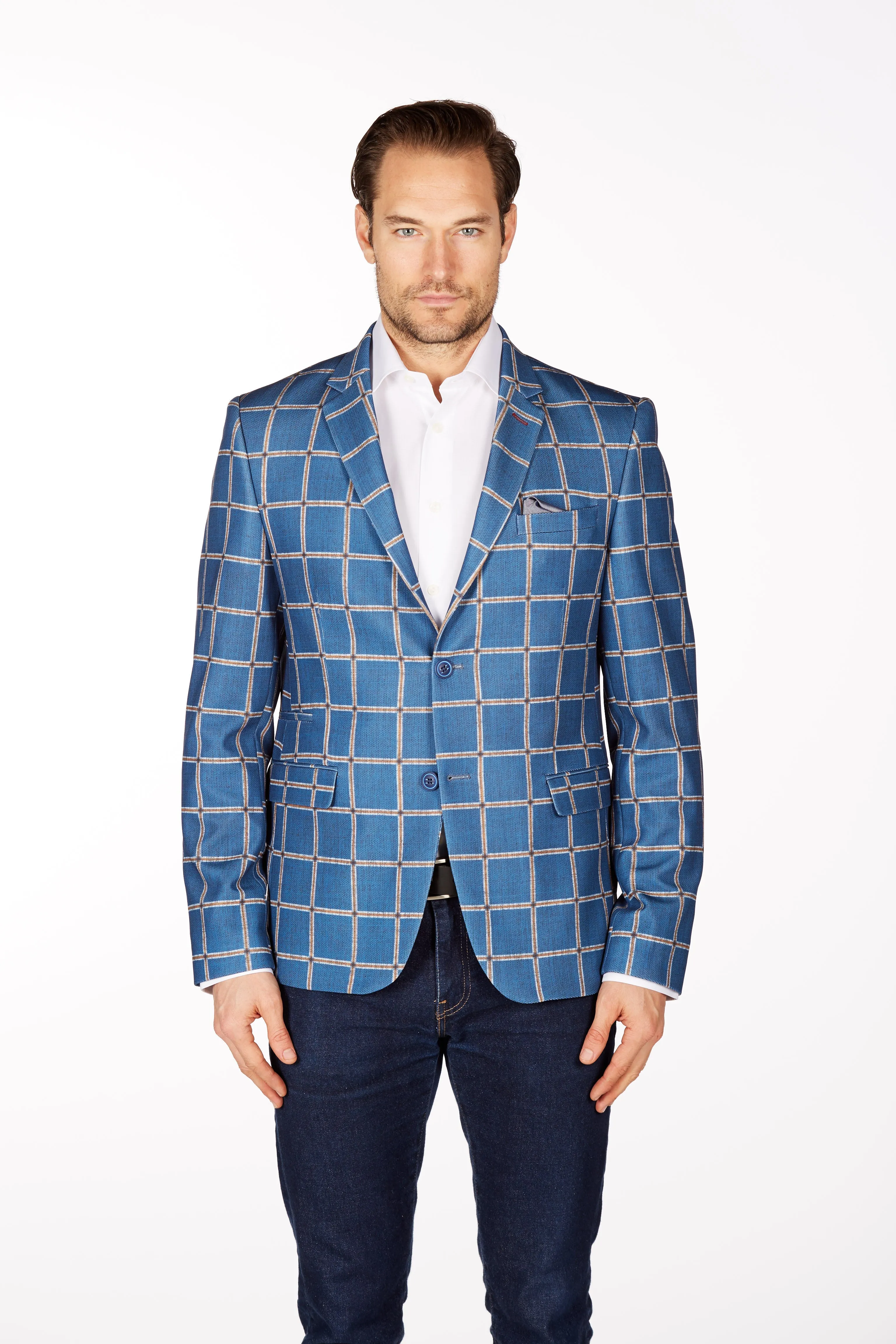 Wrinkle-Resistant Blazer - Slim Fit - Blue